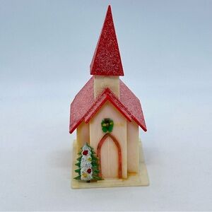 Vintage MCM Plastic Church Made In Hong Kong 4.75 Inches Tall S K No. 667 *READ*